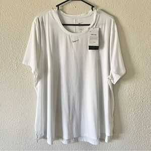 Nike Dri-Fit Athletic Training Shirt Women’s Plus Size 1X White Relaxed DJ6751